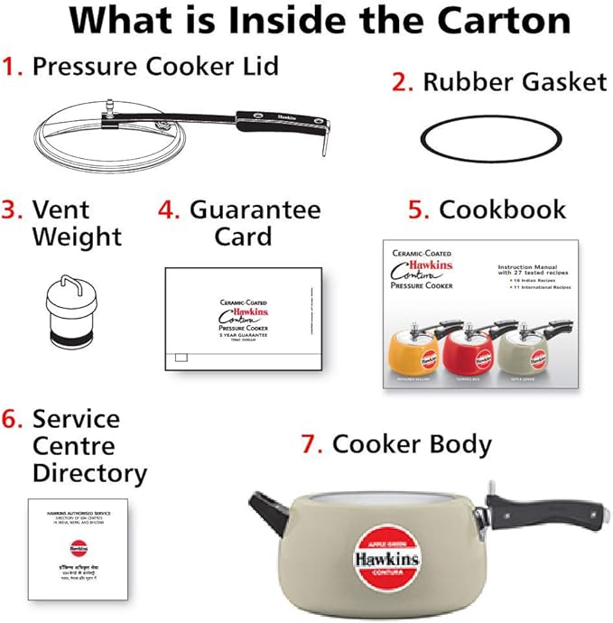 Hawkins Ceramic Coated Contura Pressure Cooker, 5 L, Apple Green