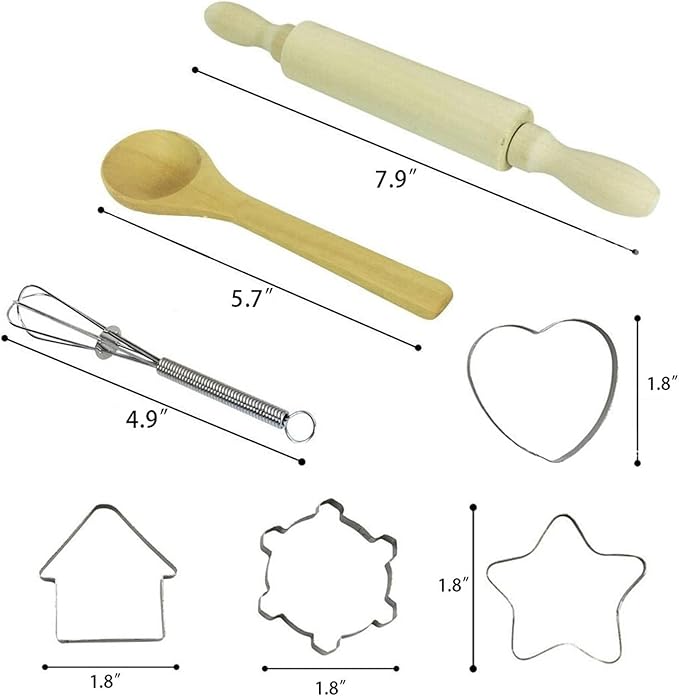 3 Otters Kids Chef Hat and Apron, 11 PCS Chef Costume Sets Pretend Play Kitchen Toys Baking Tools for Toddler