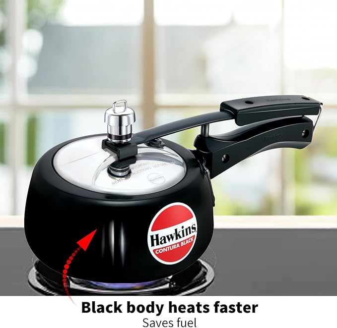 Hawkins Contura Black 1.5 litre Pressure Cooker