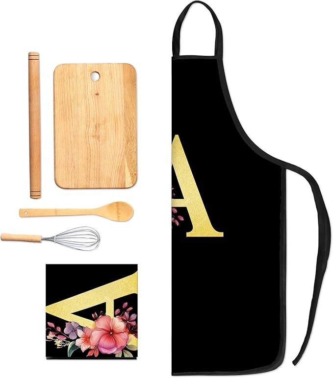 Monogrammed Aprons - A-Z Initial, Letter Aprons for Cooking and Baking