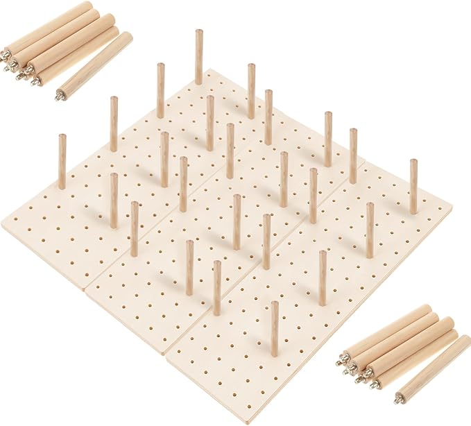 3 Pcs Wood Pegboard Drawer Organizer with 24 Pegs Wooden Peg Board Drawer Shelf Organizer Adjustable Peg System for Dishes Plate Pot Container Cookware Utensil Kitchen(17.72 x 5.91 in)