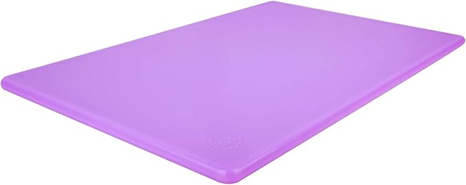Commercial Purple Cutting Board for Allergens - 18 x 12 Inch Restaurant Approved 1/2" HDPP Plastic, Food Sensitivities and Allergies Color Coded