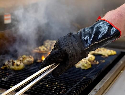 G & F Premium Leather BBQ Gloves, Heat & Fire Resistant, Suede Palm, Puncture & Cut Resistant, Cotton Lining, Ideal for Grilling, Animal Handling, Gardening, Thorn Pruning, Fire Pit & Outdoor Work