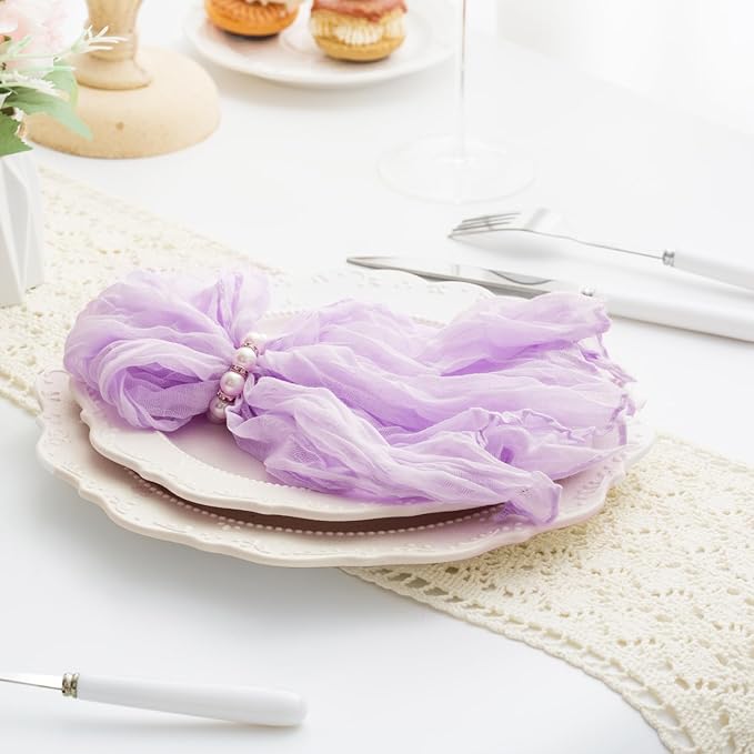 60 Pack Lilac Cloth Napkins 21x21 Inches Lilac Cheesecloth Napkins Set of 60 Washable Dinner Table Napkins for Wedding Bridal Baby Shower Rustic Boho Cotton Gauze Family Gathering Table Decor