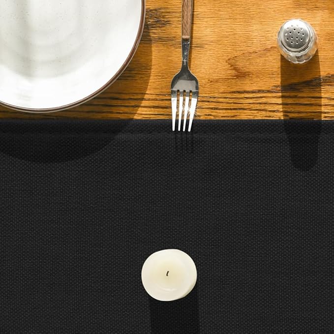 Artoid Mode Black Table Runner, Seasonal Halloween Washable Kitchen Dining Table Decoration for Home Party Decor 13x90 Inch