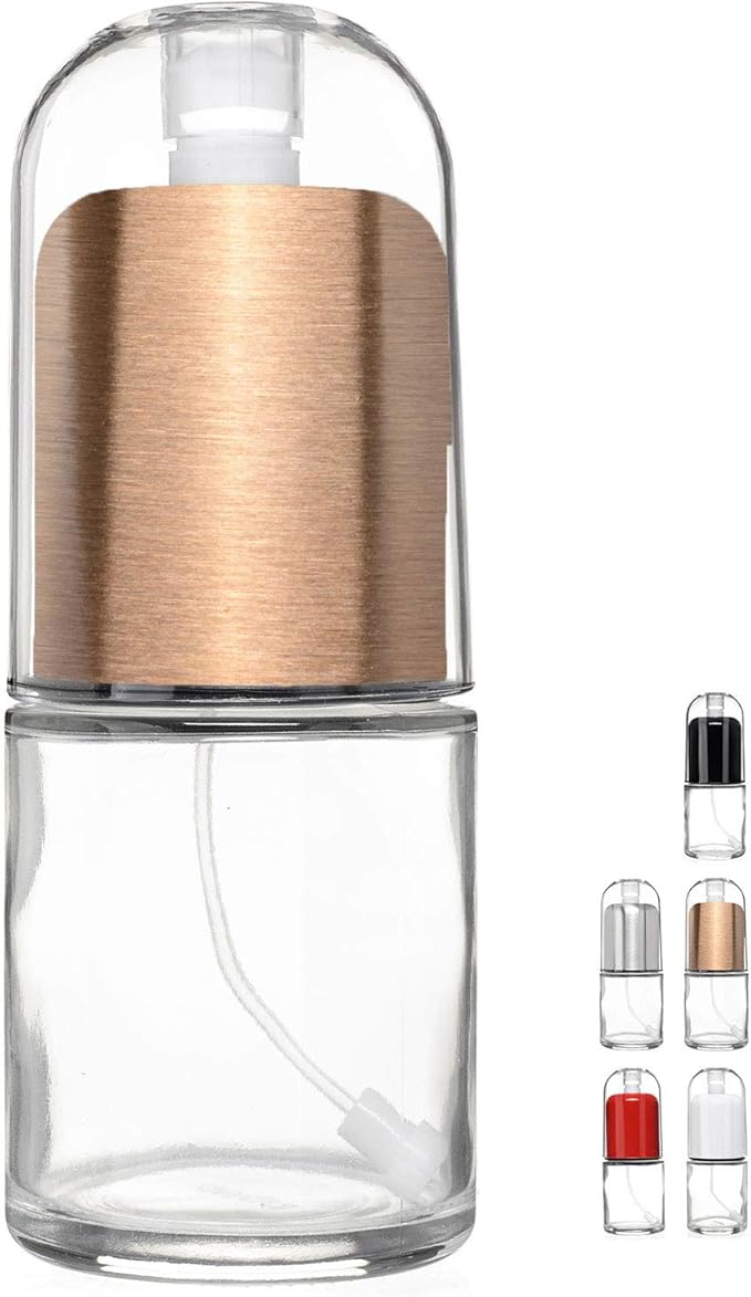 Olive Oil Sprayer and Oil Mister Elegant Glass Bottle with Clog-Free Filter & Leak Proof Top - Bronze