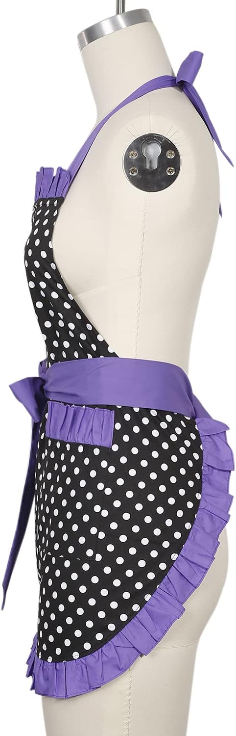RosieLily Retro Aprons for Women with Pockets Vintage Apron Kitchen Apron for Cooking Baking Cute