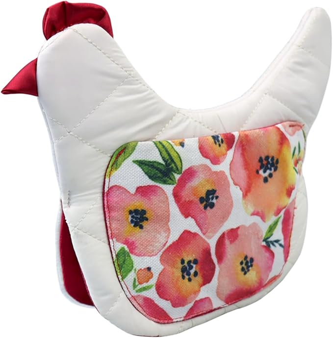 Farmhouse Chicken Oven Mitts Set of 2, Heat Resistant Quilted Pot Holders Kitchen Gloves Rustic Farmhouse Kitchen Decor, Cute Chicken Lover Gift for Cooking & Baking