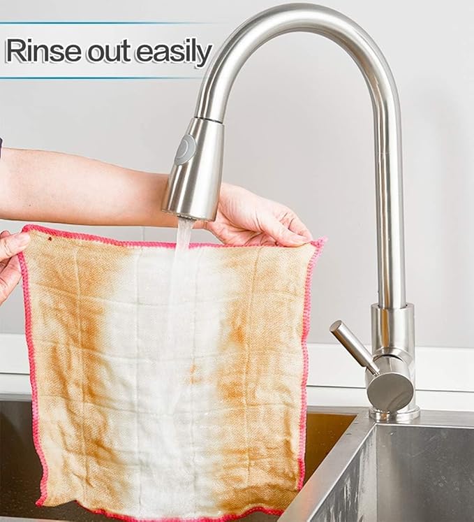 10 Pack Dishcloths White Fiber Dish Cloths Towels Set 12" x 12" Kitchen Washable Wash Cleaning Cloths Absorbent Reusable Small Muslin Dish Rags for Washing Dishes (Bamboo Fiber,10 pcs)
