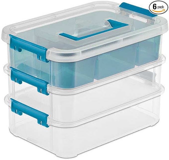 Sterilite 14138606 Layer Stack & Carry Box, 10-5/8-Inch