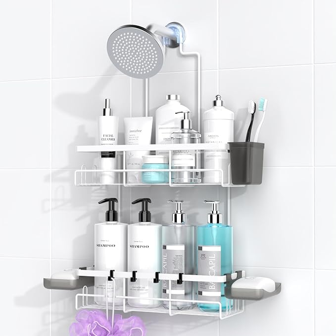 AKTECKE 30pcs Shower Caddy Hanging Bathroom Organizer White