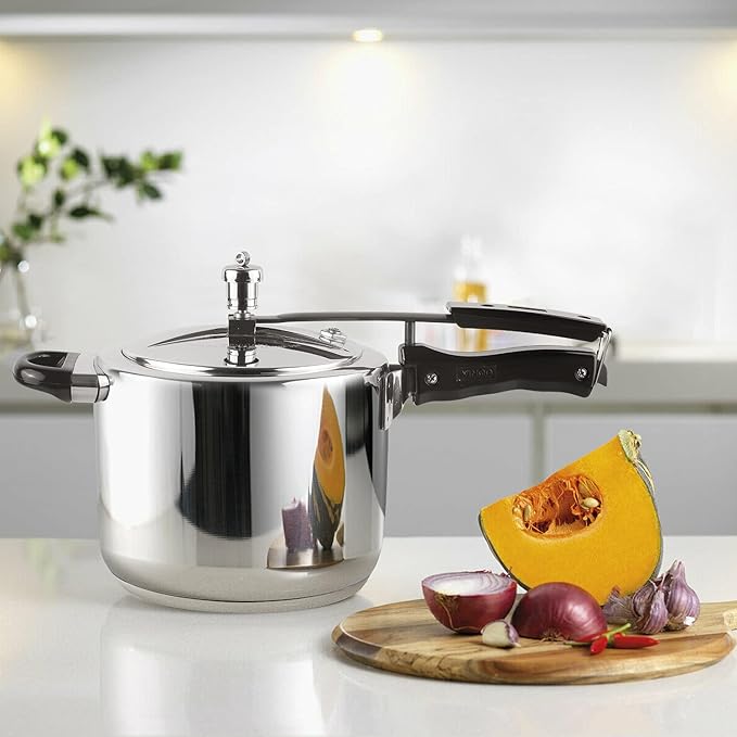 Vinod Pressure Cooker Stainless Steel – Inner Lid - 7 Liter – Sandwich Bottom – Indian Pressure Cooker – Induction Friendly Cooker – Best Used For Indian Cooking, Soups, and Rice Recipes, Quinoa