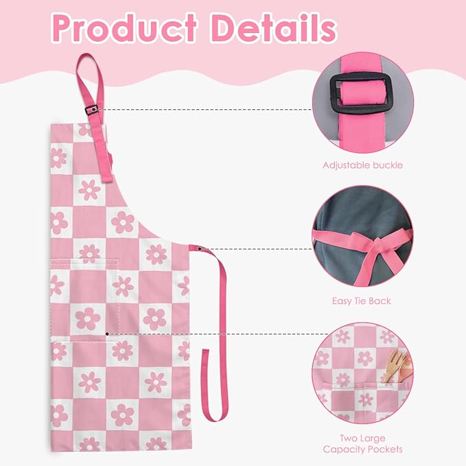 SANDJEST Kids Apron with Chefs Hat Set, Kitchen Apron Gifts
