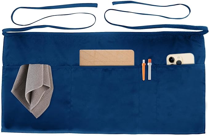 Xeoxarel Aprons with 4 Pockets (Available in 3 Pack / 7 Pack) 23.5'' X 11.5''