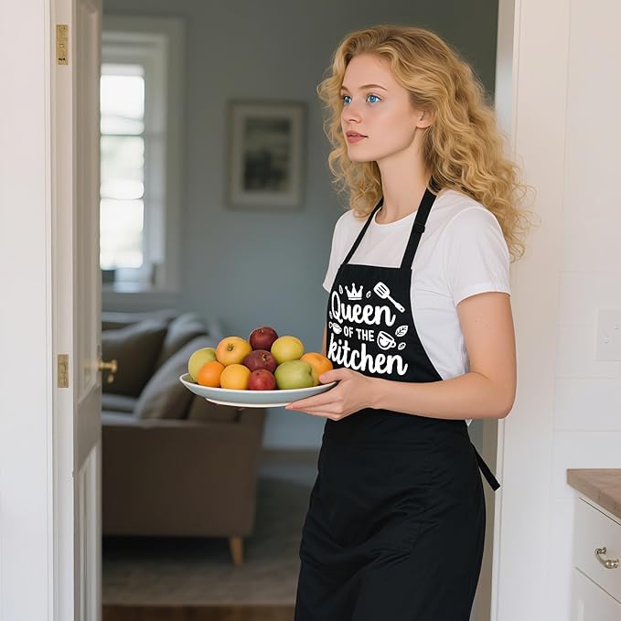 Funny Aprons for Women with 2 Pockets, Adjustable Water Resistant Cooking Apron Gifts for Christmas Mother's Day