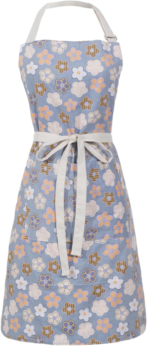 Aoomzoon Kitchen Aprons for Women with 2 Pockets,Double Sided Vintage Adjustable Apron for Gardening Cooking Arting Painting