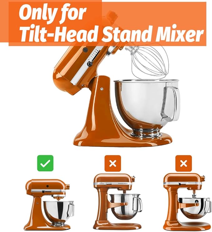 Whisk Attachment Stainless Steel Wires Whip K45WW Parts fit KitchenAid 4.5 and 5 QT Tilt Head Stand Mixer