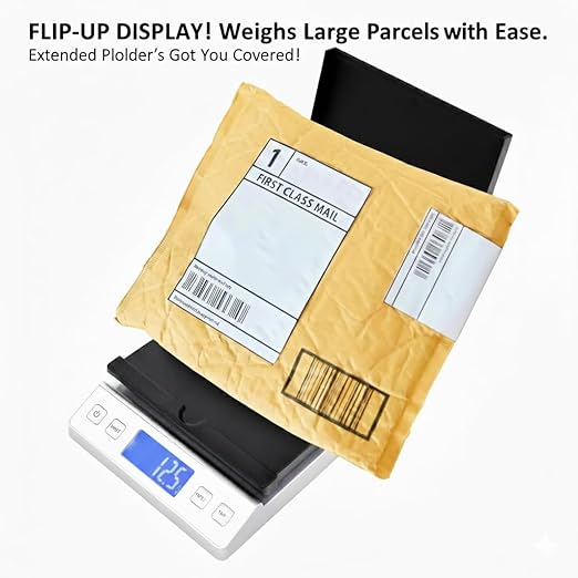 Smart Weigh Digital Postal Shipping Scale, 66 lb Capacity, 0.3 oz Readability, Hold & Tare Function, High-Accuracy Scale, Includes Batteries & USB-C