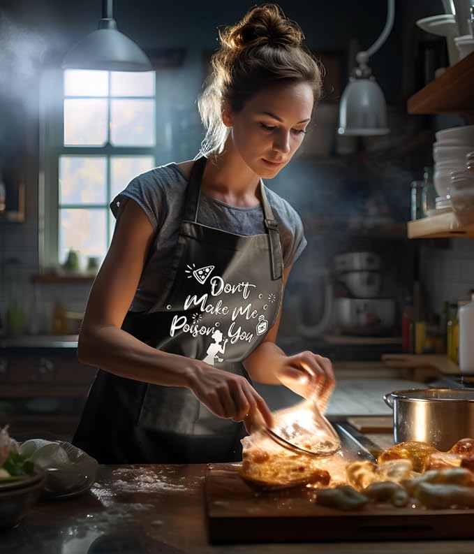 Funny Aprons for Women with Pockets for Baking Cooking,Cute Birthday Christmas Gifts for Mom Wife Friends Sister