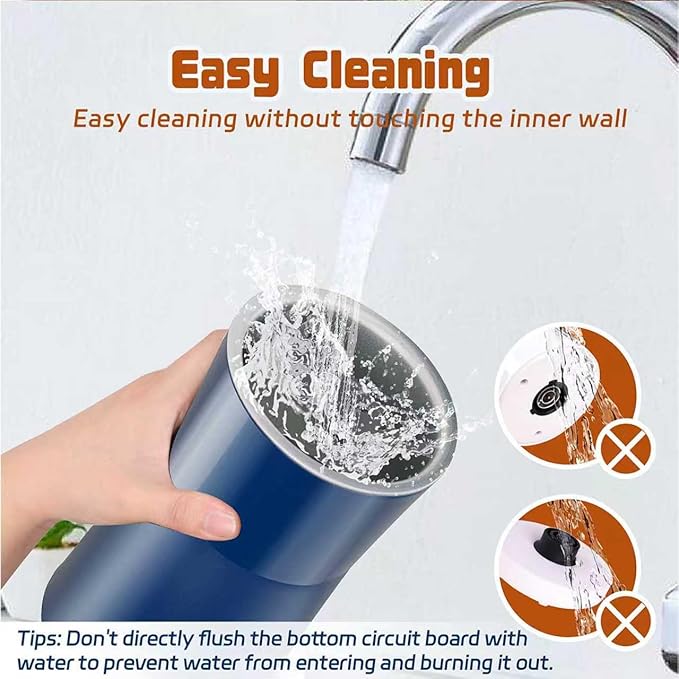 Simple Milk Frother, 2 in 1 Milk Steamer and Frother, Electric Milk Steamer, Milk Warmer and Hot Milk Foam Maker for Latter, Macchiato, Cappuccinos，Blue