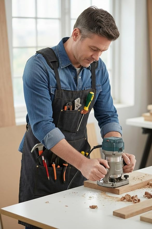 Nanxson Canvas Work Apron, Heavy Duty Carpenter Welding Apron with Wide Braces, Ideal for Gardening and Carpenters