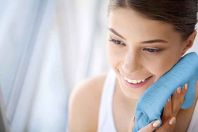 Softolle 100% Cotton Washcloths 24 Pack (12x12 Inches) Soft, Highly Absorbent Washcloth, Face Towels, Wash Cloths for Face, Ring Spun, Bulk Pack (Electric Blue, 60 Pack)