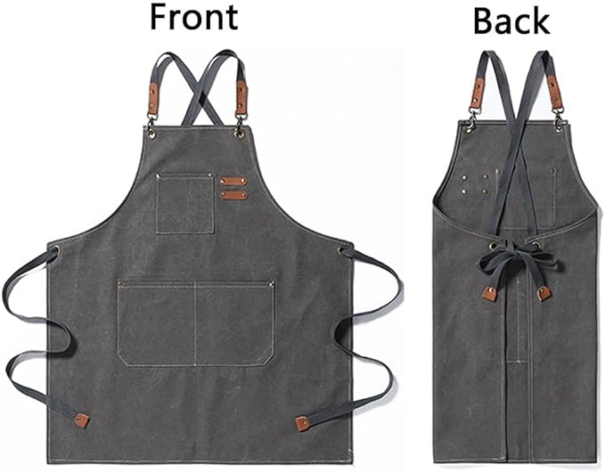 Kids Aprons AdjustableTool Waterproof For Cooking Painting Gardener Canvas Apron For 6-12 Girls And Boys