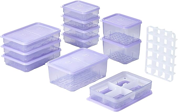 Freezer Containers for Food Storage 24pcs - Soup with Lids Safe - Twist Release - Flexible Frozen Design - BPA Free