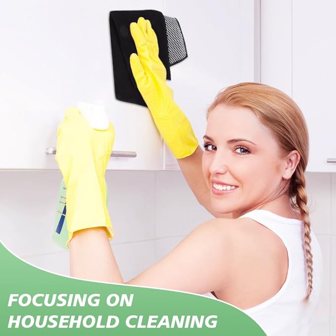 SINLAND Microfiber Dish Cloth Kitchen Cleaning Dish Towel Absorbent Fast Dry Streak Free Cleaning Cloths Poly Scour Side for House, Kitchen 12 Inch x 12 Inch 20 Pack Black
