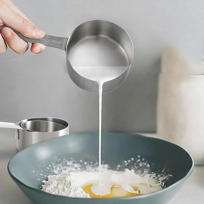 16-Piece Measuring Cups and Spoons Set Includes 4 Metal Measuring Cups 6 Stainless Steel Tablespoon Teaspoon Measuring Spoons & 5 Mini Spoons for Measuring Liquid Dry Ingredients Home Kitchen