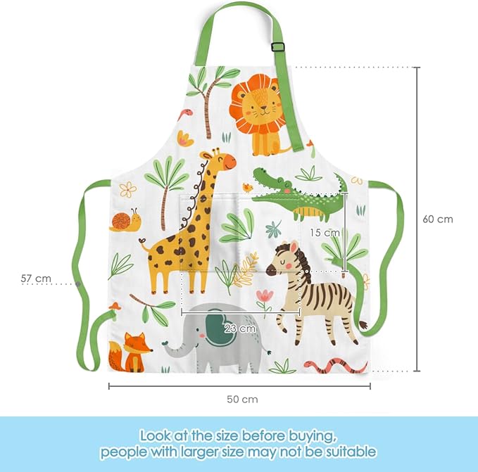 SANDJEST Kids Apron with Chefs Hat Set, Kitchen Apron Gifts