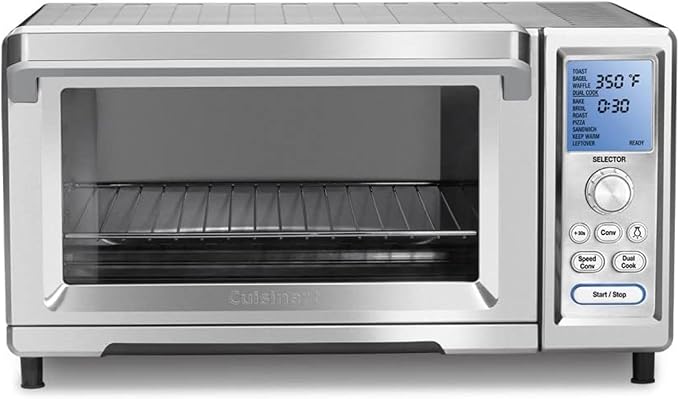 Cuisinart Chef’s Convection Toaster Oven, 1800-Watt Electric Oven with 15 Cooking Functions, Fits 13" Pizza, 9"x13" Baking Pan, and Full-Size Chicken, Nonstick Interior, TOB-260N1NAS, Stainless Steel