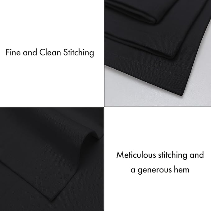 Ruvanti Cloth Napkins Set of 6, 100% Cotton High GSM 18x18 Inches Soft, Washable, Highly Durable & Absorbent, Perfect for Parties, Christmas, Thanksgiving Dinners – Black Beauty
