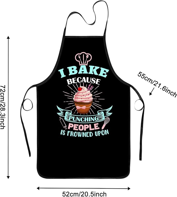 Baking Apron for Women I Baking Because People Is Frowned Aprons Gifts for Men Woman Family Friends