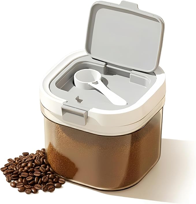 sugar container with spoon, Coffee and Dry Food Storage Containers,Stackable, Easy-Clean, Perfect for Coffee, Flour, Sugar(27 oz / 3.4 Cups)
