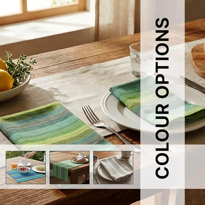 LFH Home Cotton Rich Cloth Salsa Napkin Set of 12 Washable Soft Durable Striped Table Napkins for Dining Wedding Daily Use Reusable Eco-Friendly Fabric Napkins for Elegant Settings(18x18)-Lime Multi