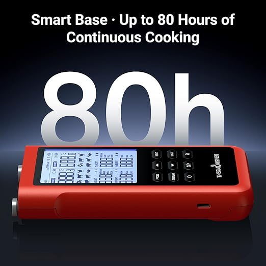 ThermoMaven 3000FT Smart Wireless Meat Thermometer, Sub-1G Long Range, 6 Sensors NIST Certified Accuracy, 2 Thin Probes, Standalone Base with Large LCD for Grill, Smoker, Oven, BBQ