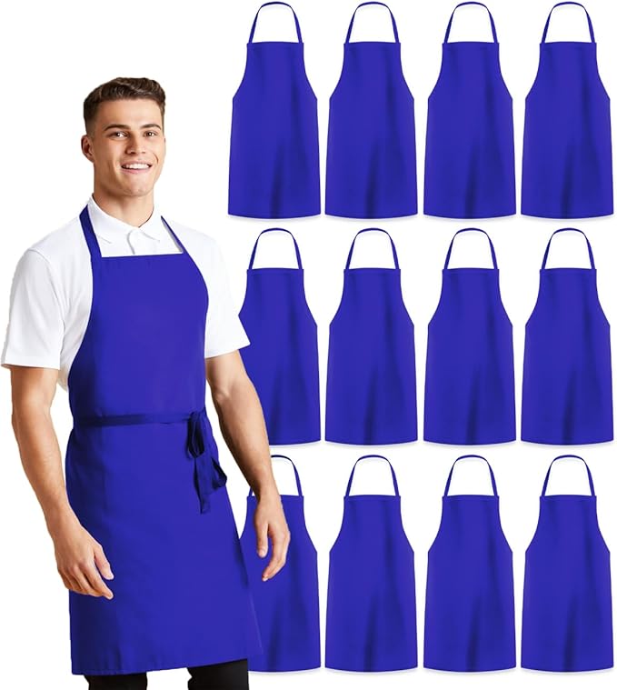 Avalon Kitchen Aprons for Men - 100% Polyester Chef Apron Women with Extra Long Ties - Cooking Aprons for Women & Mens Apron