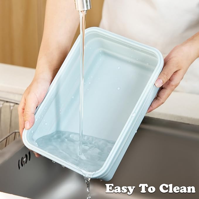 Extra Large Silicone Food Storage Containers with Lids, 4 Pack Set 68oz/2000ml Collapsible Meal Prep Lunch Containers with Airtight Lid & Ven, Microwave, Freezer and Dishwasher Safe