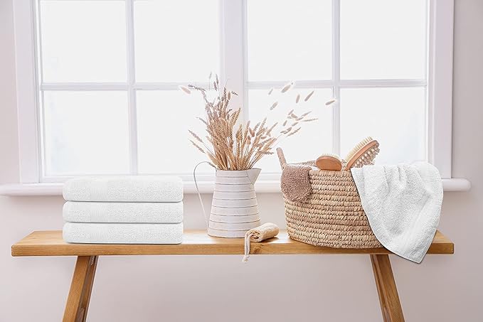 Premium Hand Towels Pack of 6 (16" x 30”) 100% Combed Ring Spun Cotton | Highly Absorbent Hand Towels Set | Ultra Soft for Home, Gym & Spa (White)