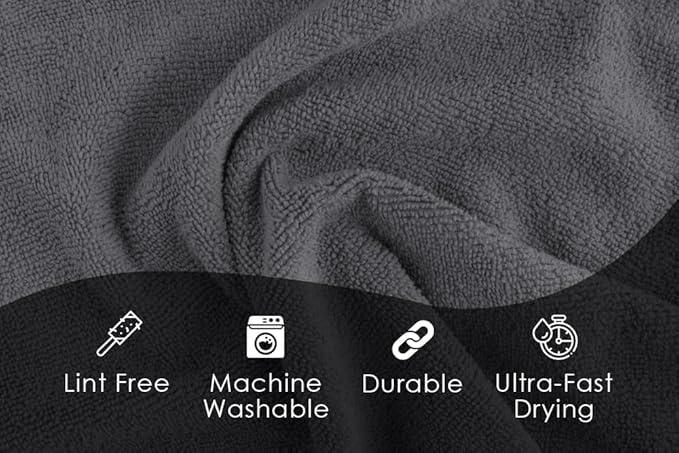 Avalon Towels Microfiber Cleaning Cloths (Value Pack of 36) - Size 16 x 16 Inches, Highly Absorbent Cleaning Rags, Lint Free, Reusable and Washable, Microfiber Towels for Cars