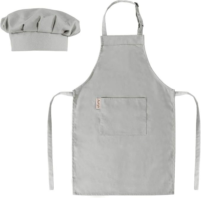 Adjustable Apron and Chef Hat Set for Cooking and Baking