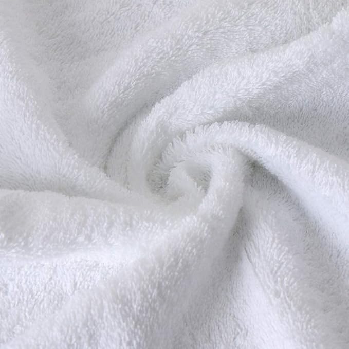 Luxury Bathroom Super Soft and Highly Absorbent Premium 100% Cotton Bath Towel Set for Gifts (White-M)