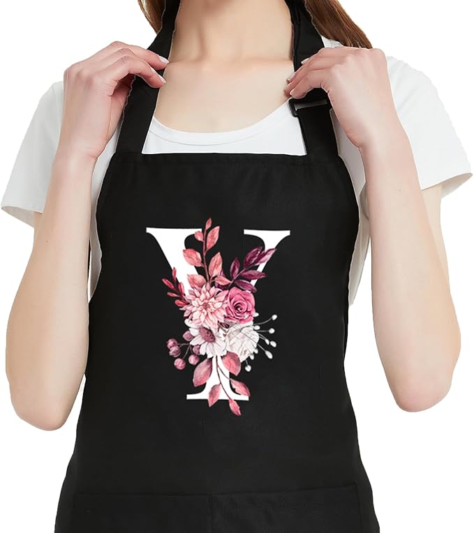 Personalized Aprons for Women with Pockets, Cute Aprons for Women Chef Baking, Cooking Gifts for Mom Birthday