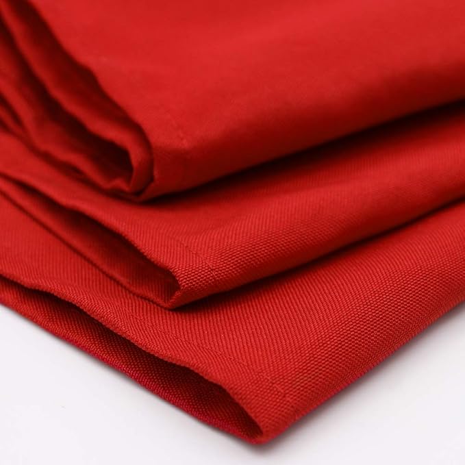 Your Chair Covers Cloth Polyester Napkins, 20 x 20 Inch, Washable Dinner Fabric Linen Napkins with Hemmed Edges for Restaurant, Wedding and Holiday Pack of 10 (Red)