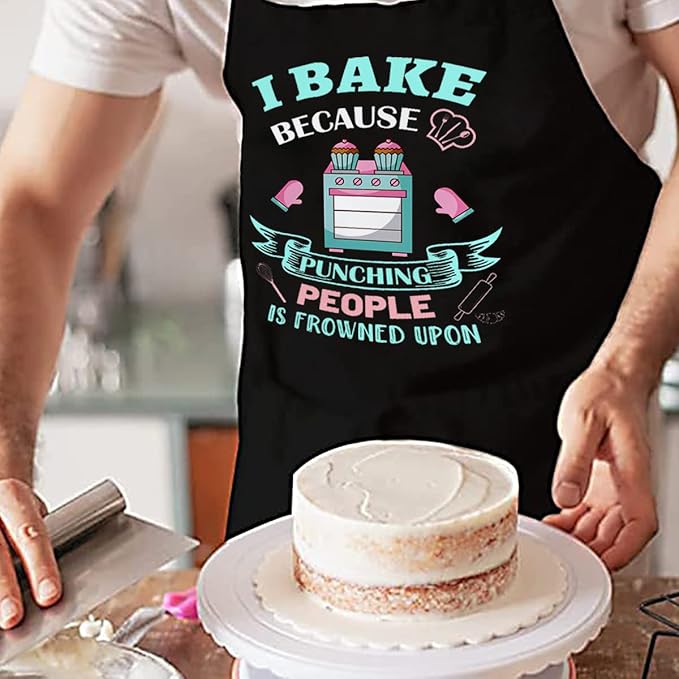 Funny Baking Apron for Women - Cute Cooking Aprons for Adults with 2 Pockets, Baking Supplies &Essentials for Home Bakers, Kitchen Apron Gifts for Mother's Day Birthday Christmas