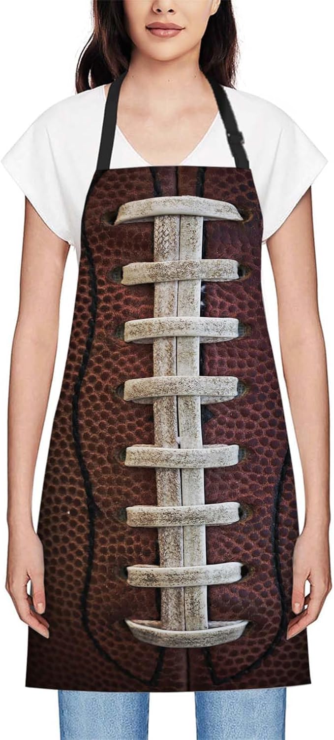 oFloral American Football Apron Unisex Adjustable Bib Apron Cooking Kitchen Chef Women Men Aprons for Home Kitchen, Restaurant,Coffee House,Shop,Garden