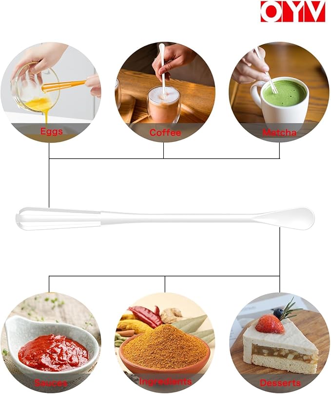 OYV Timeless Kitchen Colors Mini Whisk Set, 8.5 in Mini Whisks for Cooking, 3 Pieces Small Wisk For Whisking, Beating, Blending Ingredients, Mixing Sauces, BPA Free Tiny Whisk