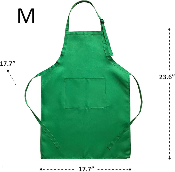 6 Pack Adjustable Kids Apron and Chef Hat for Cooking Baking Painting Art, Kids Apron for Girl Boy with 2 Pockets