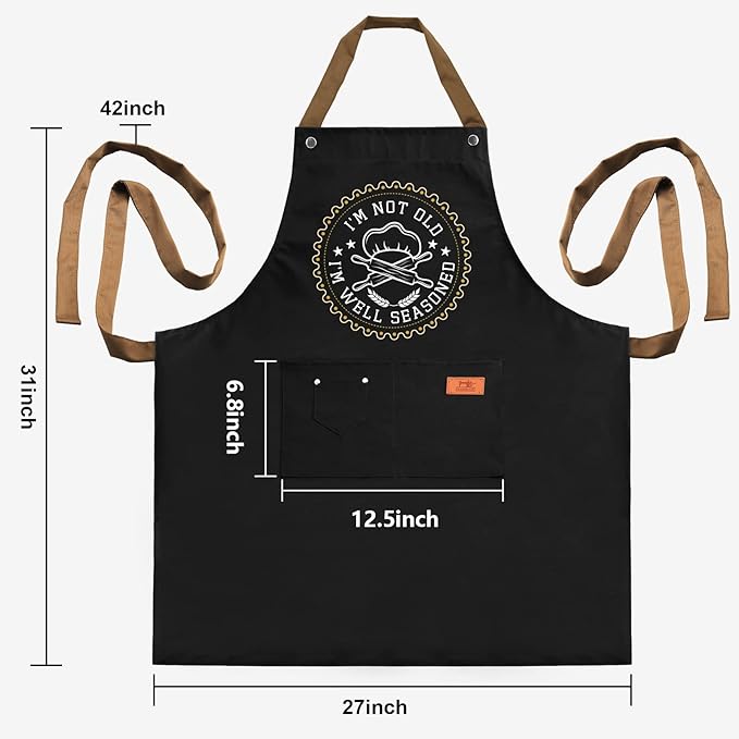 Kitchen Gifts For Men, Women, Gifts for Mom, Gift for Dad, Husband, Boyfriend, Brother, Wife, Girlfriend, Unique Birthday Gift, Humor Apron for friends, Bff, REHAVE Kitchen Chef Aprons Baking Presents
